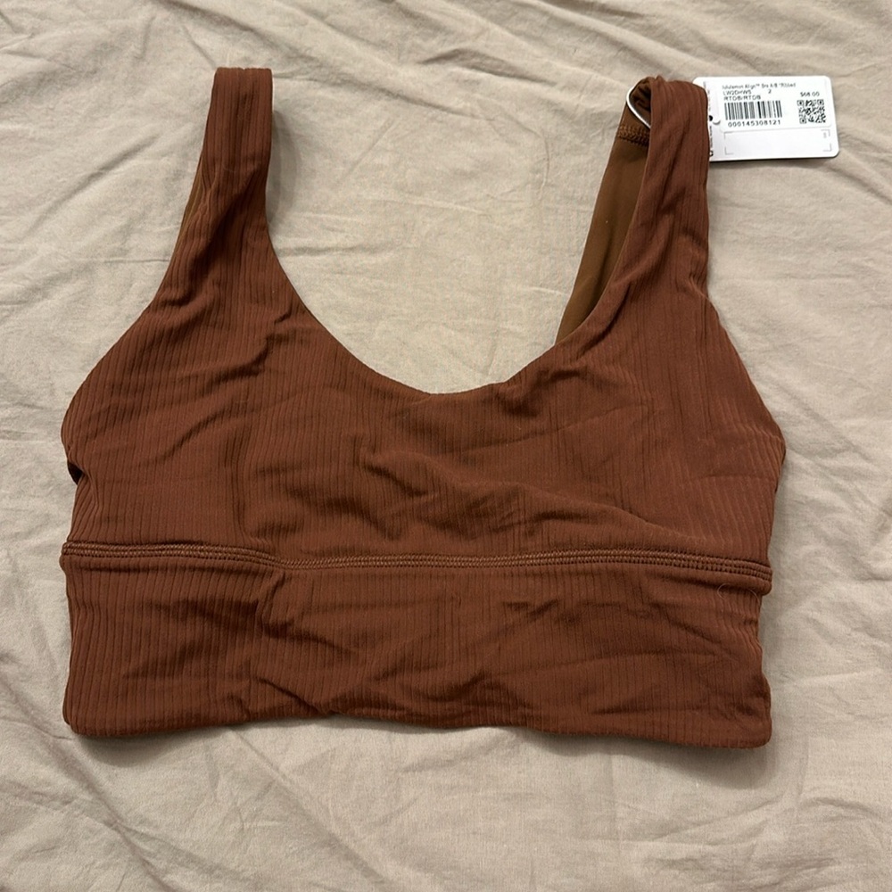 Lululemon align bra ribbed brown